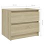 Voir la diapositive 6 : VIDAXL Table de chevet Chene sonoma 50x39x43,5 cm Agglomere