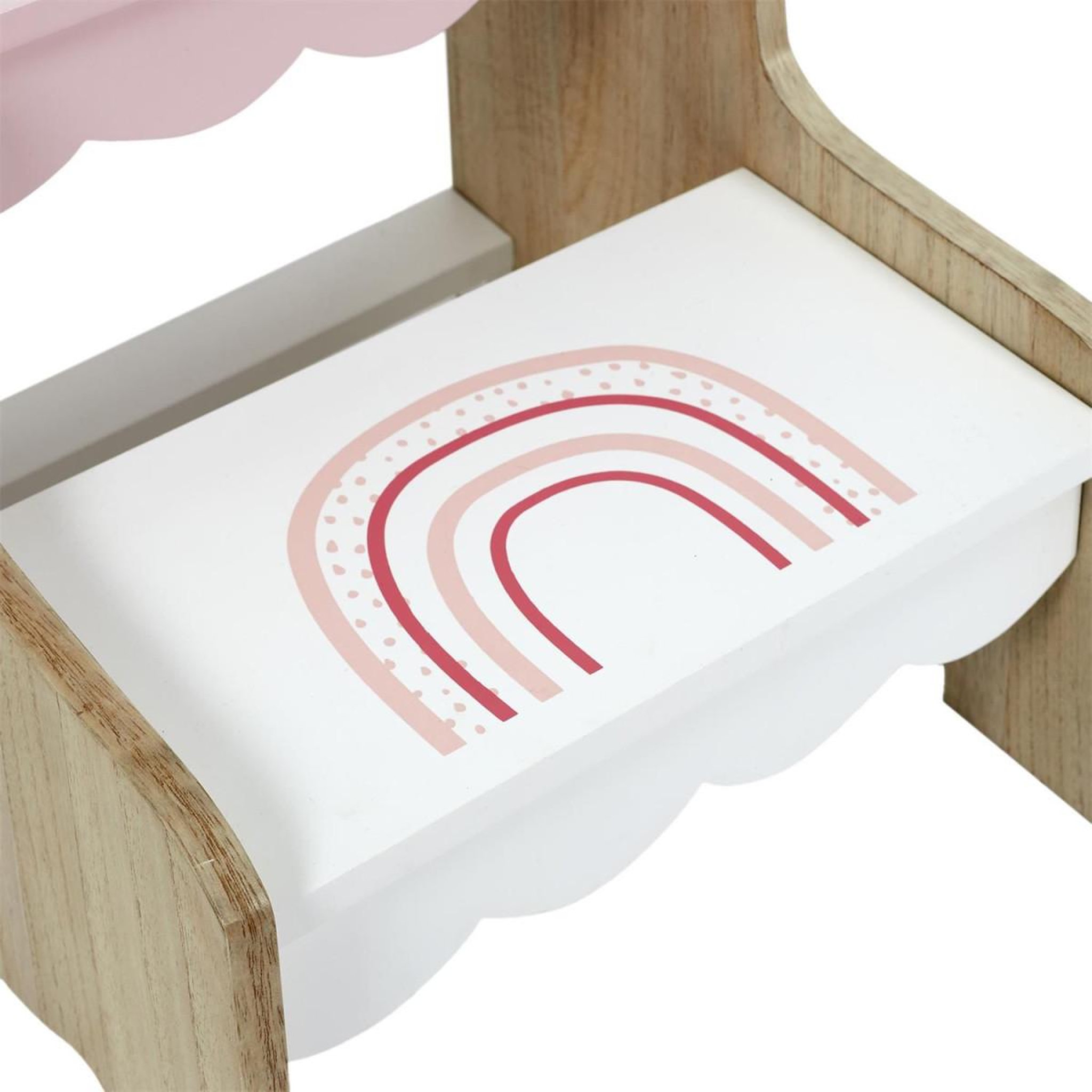 Voir la diapositive 4 : HOME DECO KIDS Marchepied pour enfant  fille  33cm rose & blanc