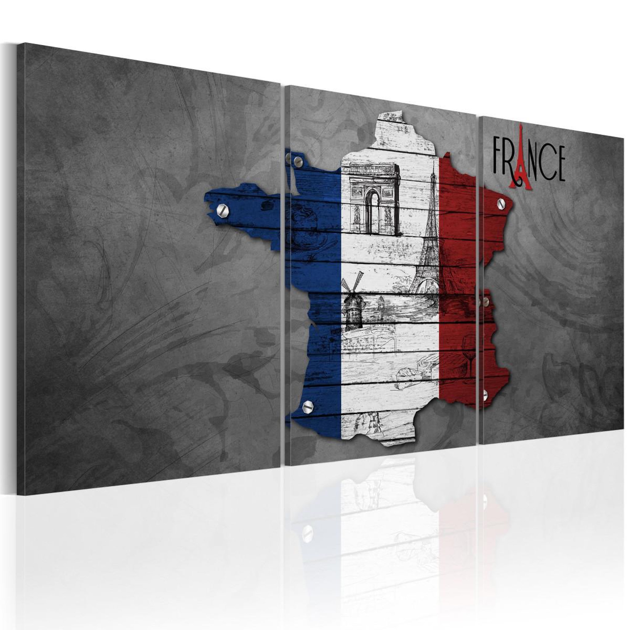 Paris Prix Tableau imprimé  all about france. Coloris disponibles : Multicolore