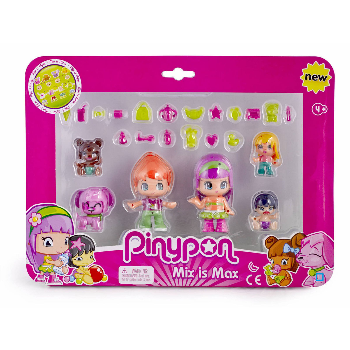 PINYPON Pack Pinypon 6 figurines Enfants et bébés + accessoires