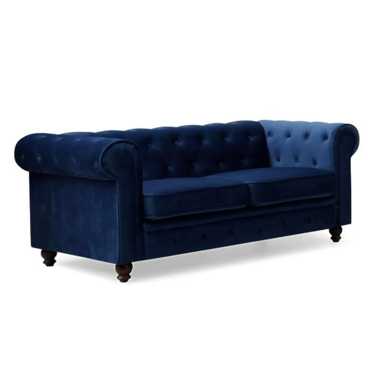 Paris Prix Canapé 2 Places Velours  Chesterfield  158cm Bleu