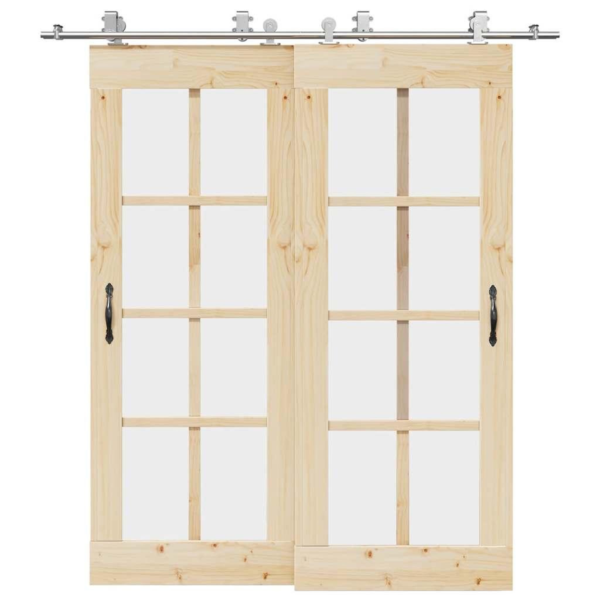 VIDAXL Kit fixation porte coulissante 200 cm Acier inoxydable Argente