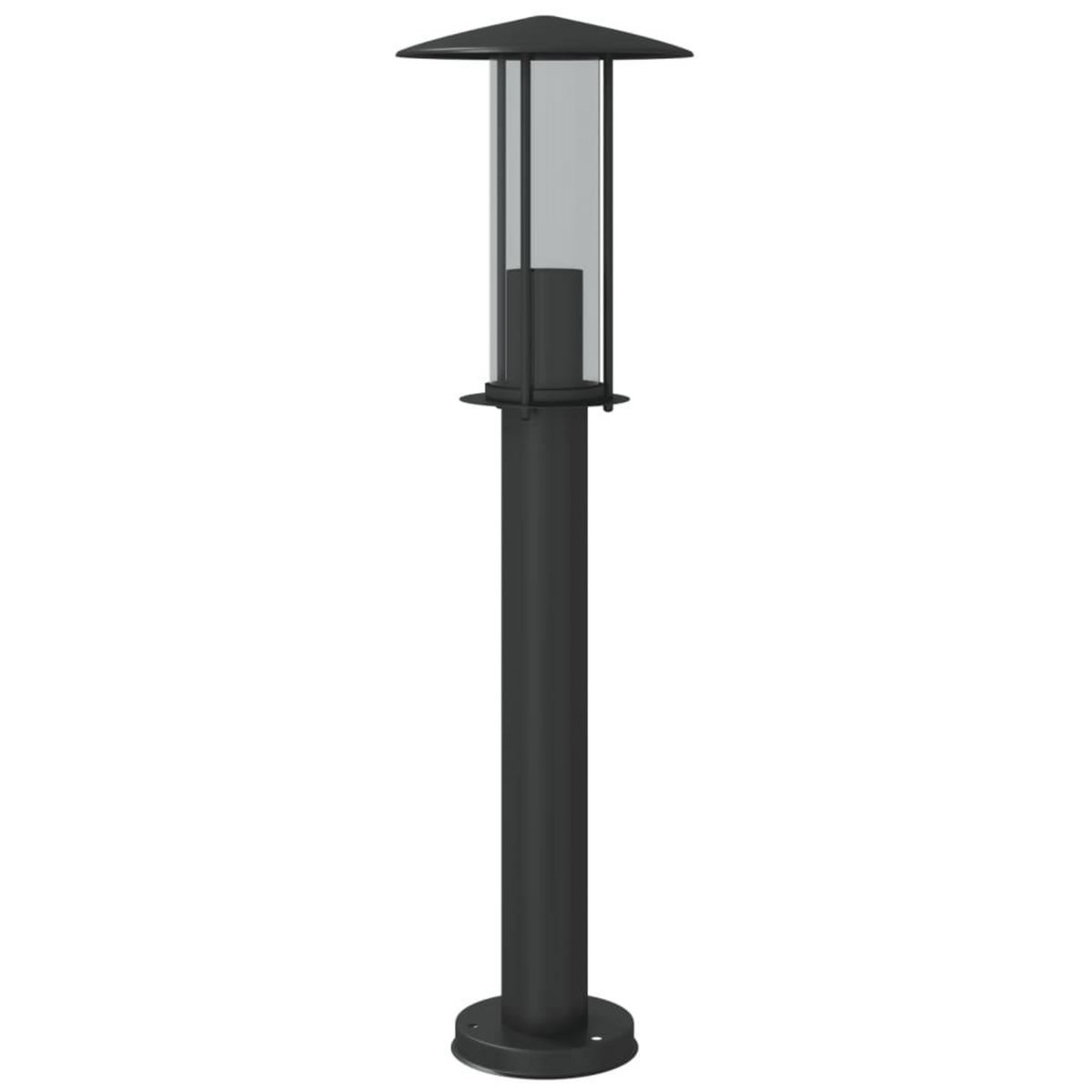 VIDAXL Lampadaires d'exterieur 3 pcs noir 60 cm acier inoxydable