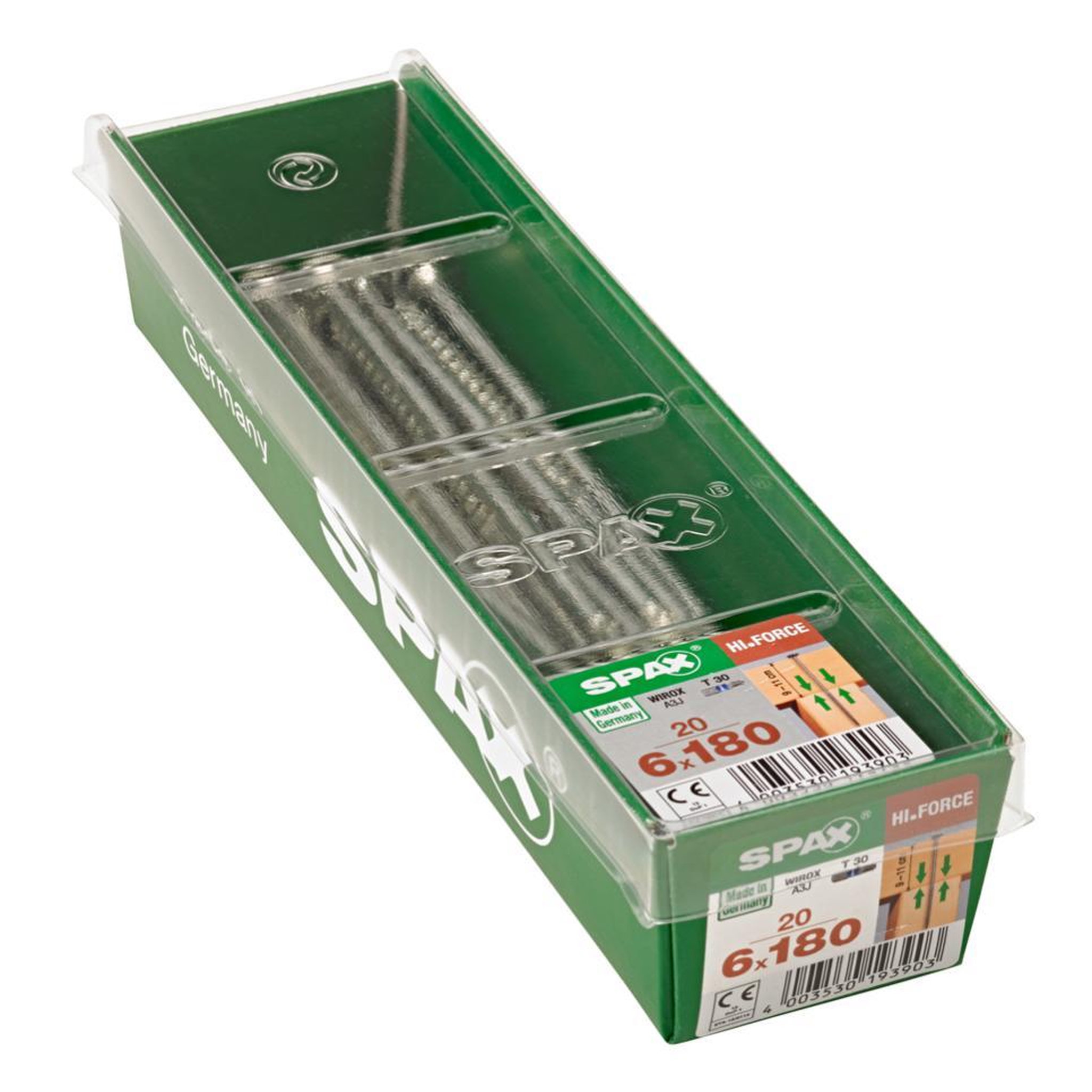 CENTRALE BRICO Lot de 20 vis acier tête fraisée bombée torx SPAX, Diam.6 mm x L.180 mm