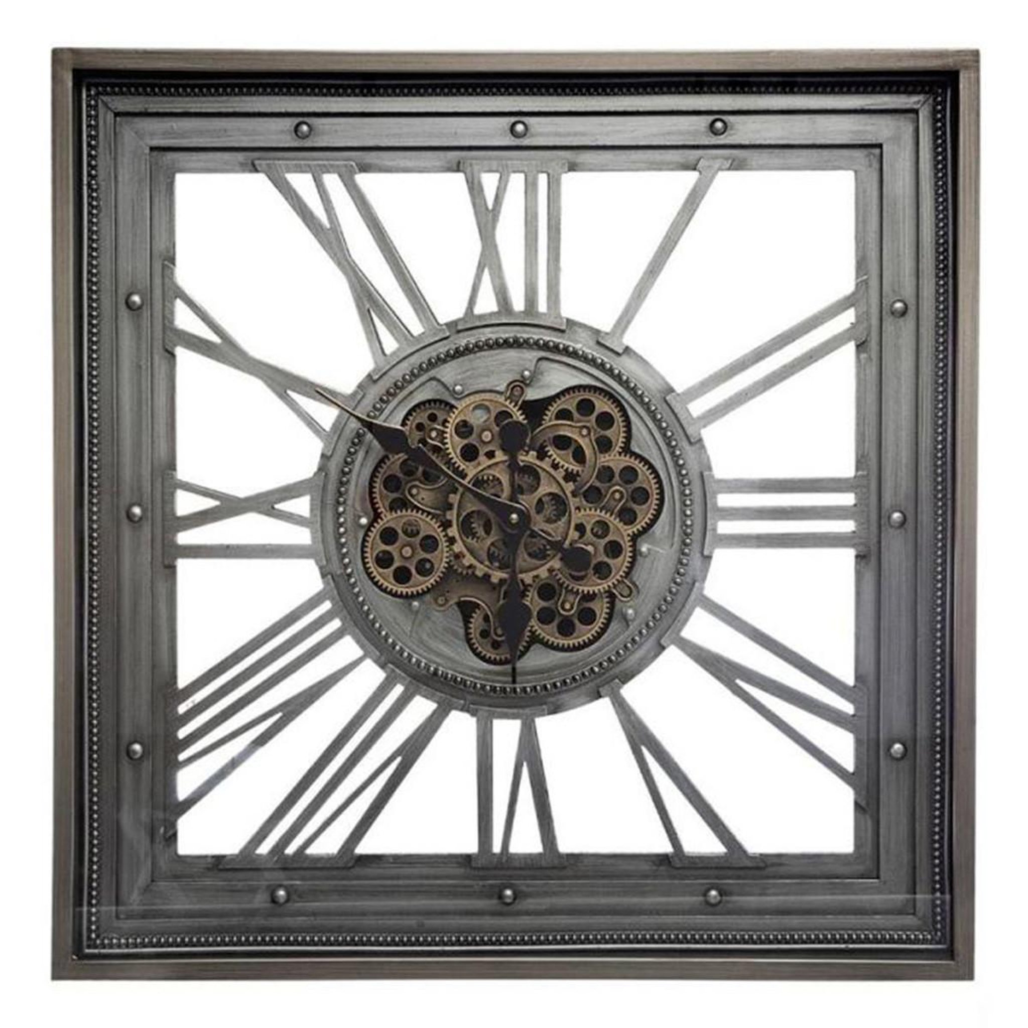 ATMOSPHERA Pendule mécanique en métal  swiss  80cm gris