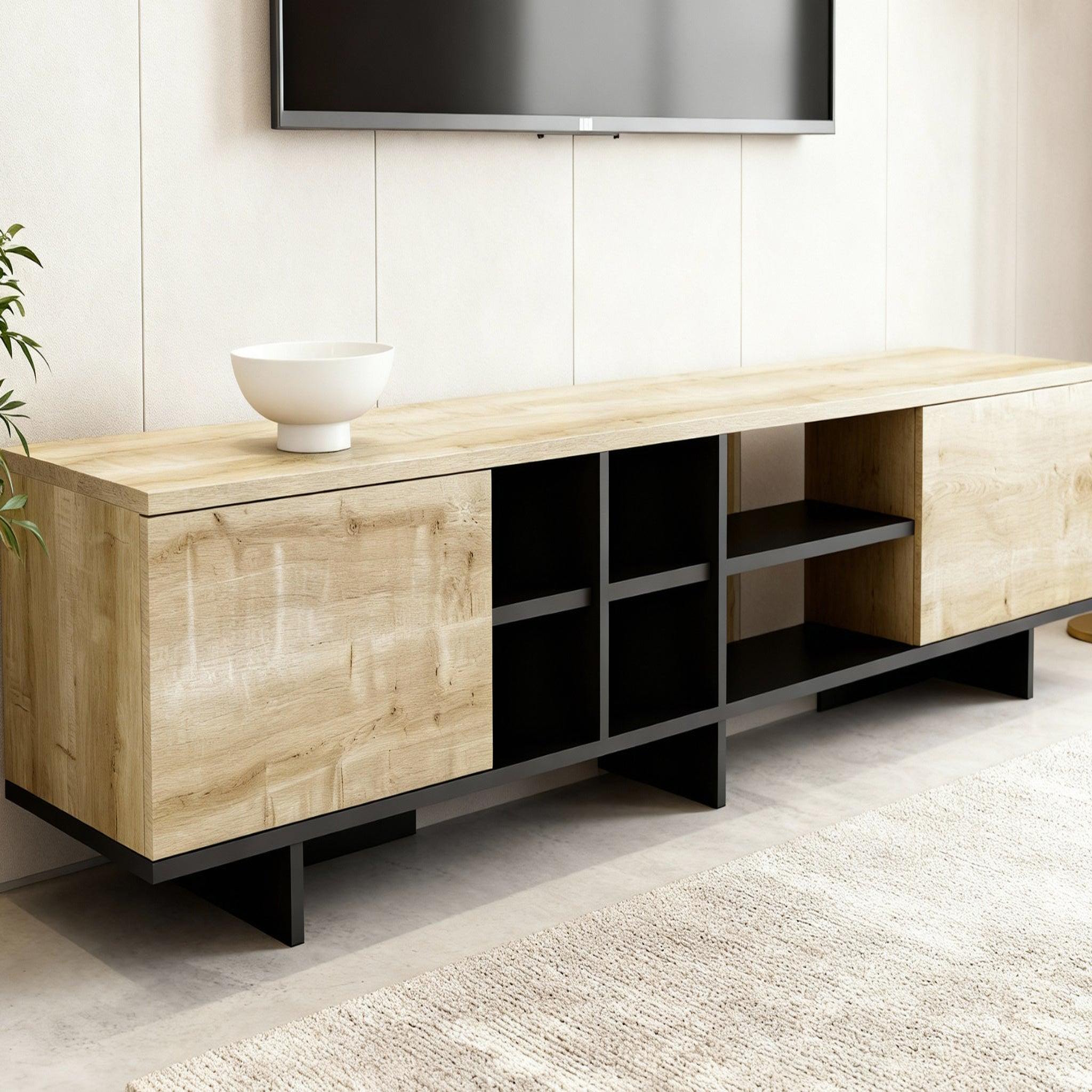 Voir la diapositive 6 : CASANOVA PARIS Calyo - meuble tv 2 portes 230cm en mélamine