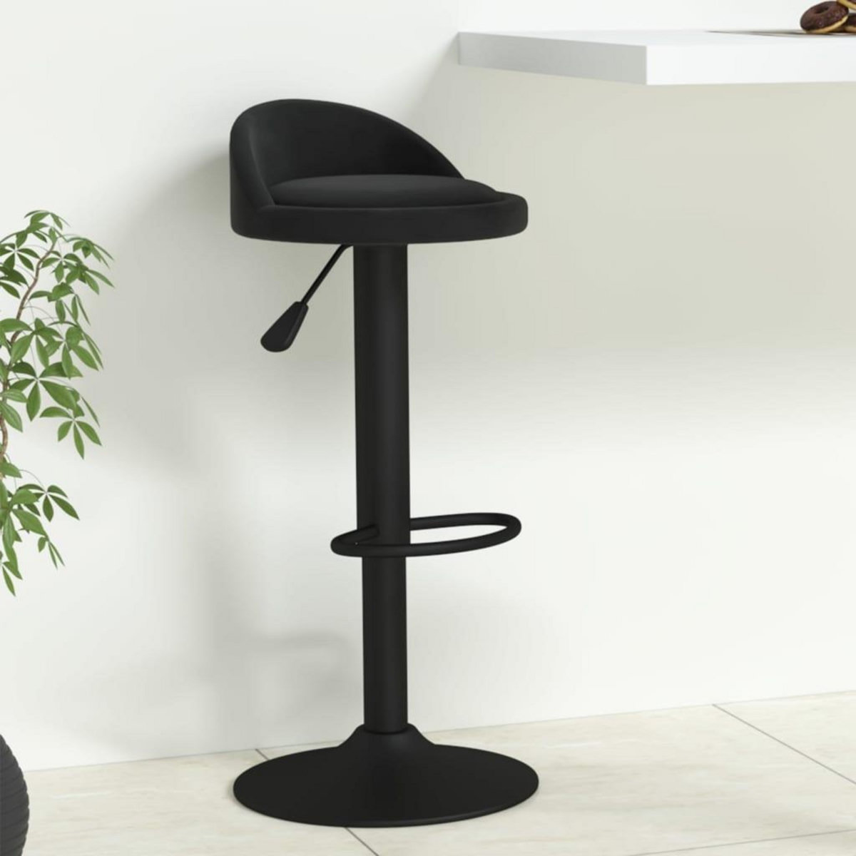 VIDAXL Tabouret de bar Noir Velours