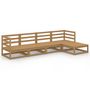 Voir la diapositive 2 : VIDAXL Salon de jardin 5 pcs marron miel bois de pin massif