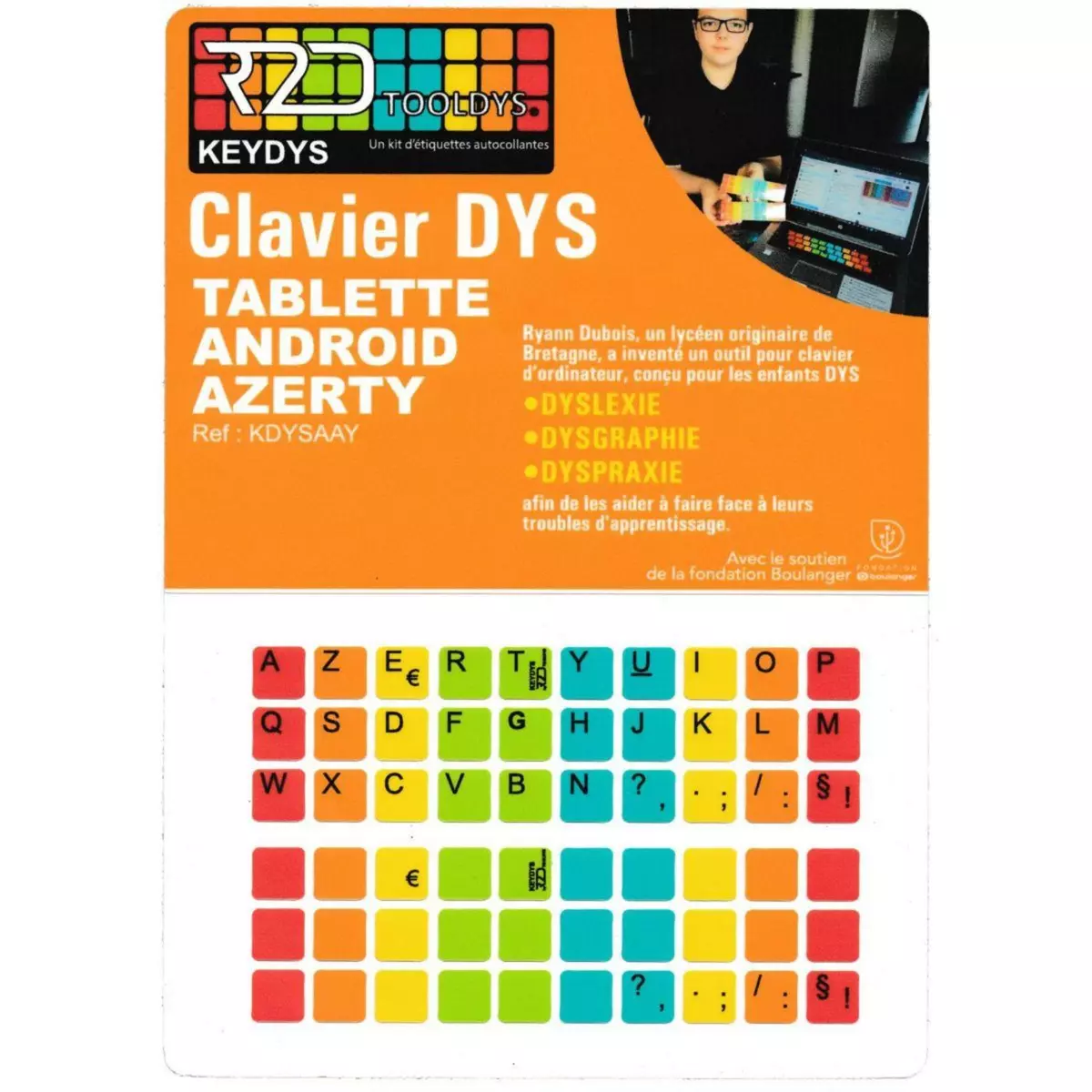 R2DTOOLDYS Sticker clavier Dyslexique Android