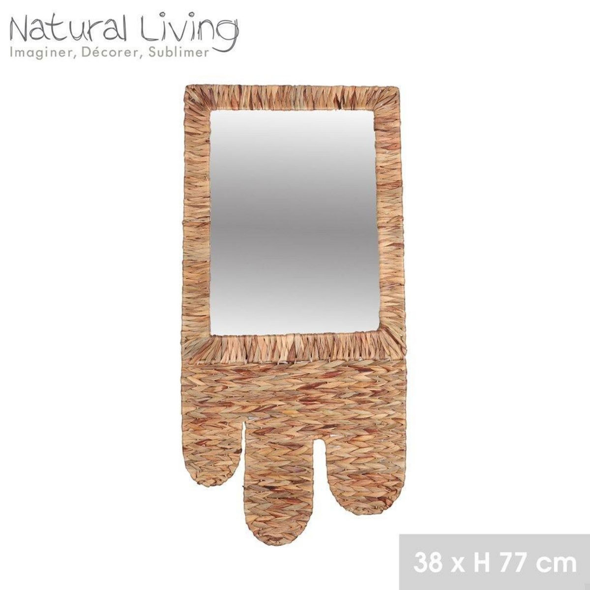 FORNORD Miroir boho jacinthe d'eau grand modèle