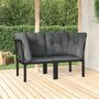 Voir la diapositive 1 : VIDAXL Chaises d'angle de jardin avec coussins lot de 2 noir/gris