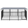 Voir la diapositive 3 : VIDAXL Chenil d'exterieur avec toit pour chiens Acier 5,63 m²