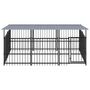 Voir la diapositive 3 : VIDAXL Chenil d'exterieur avec toit pour chiens Acier 5,63 m²