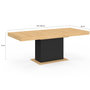 Voir la diapositive 5 : ID MARKET Table à manger extensible rectangle EDEN 6-10 personnes bois et noir 160-200 cm