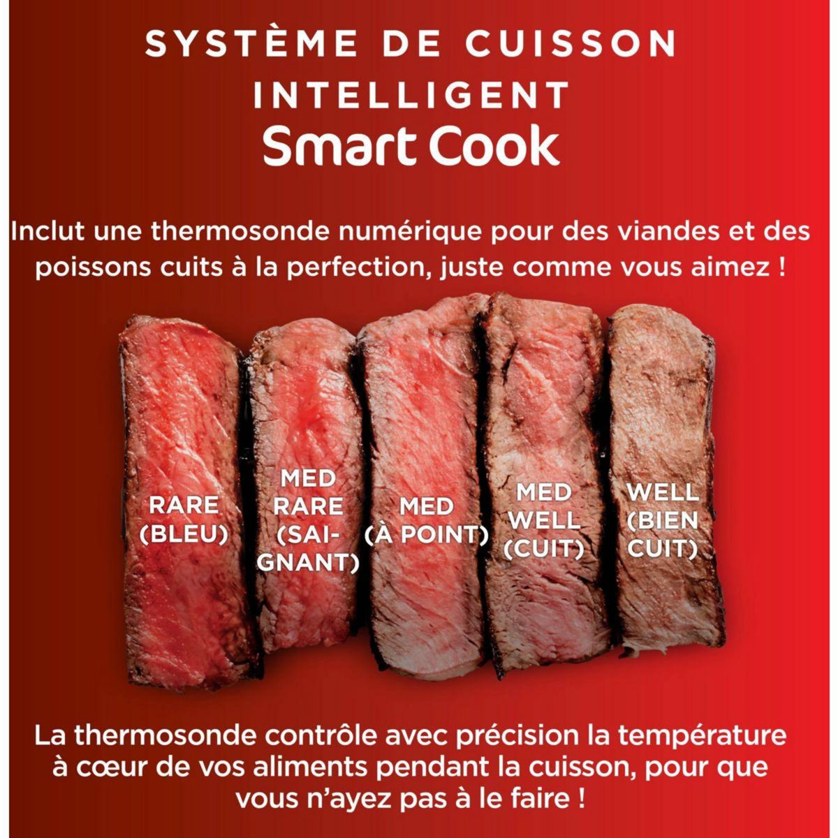 NINJA Grille-viande Foodi DG551EU thermosonde à poser, 40x27 cm