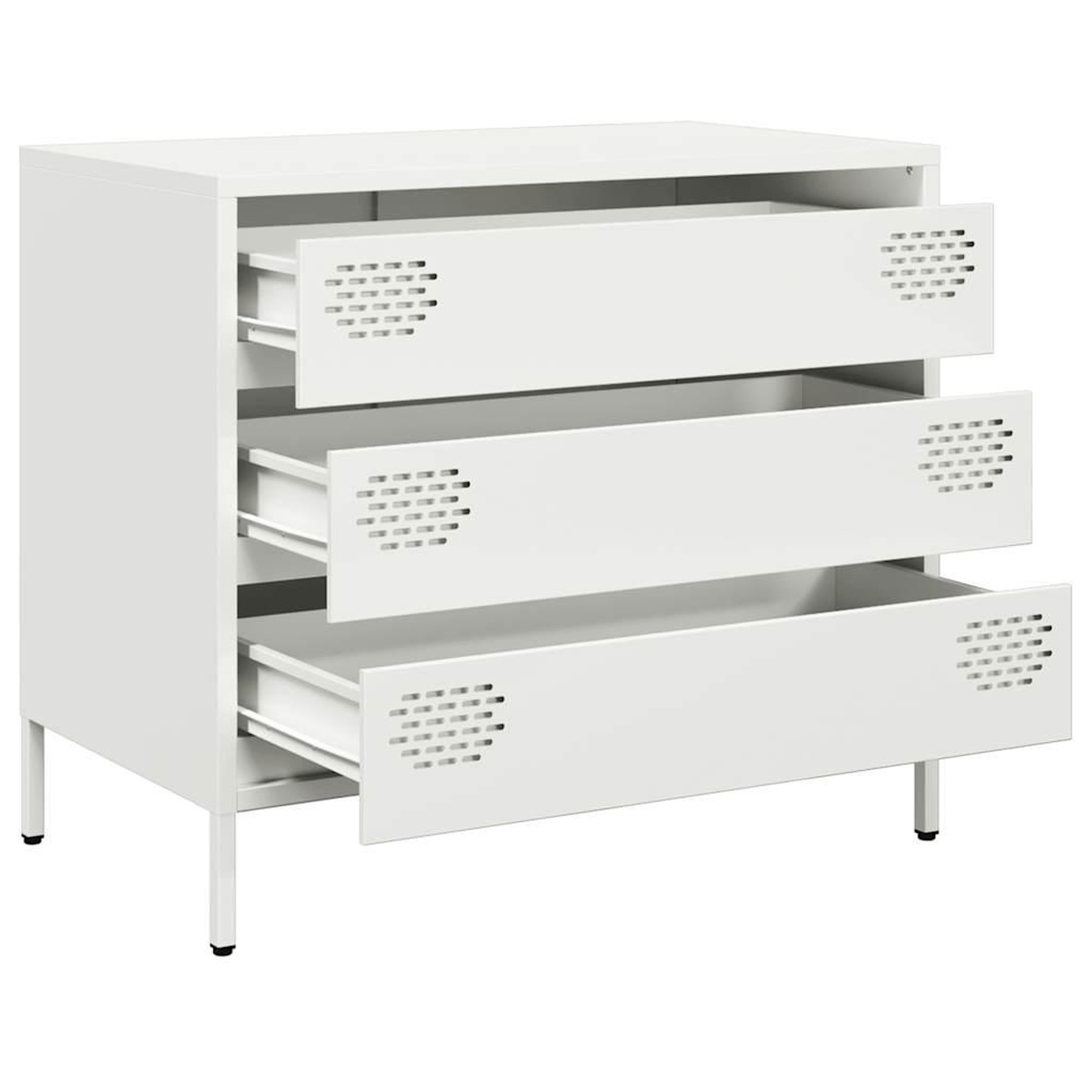 Voir la diapositive 4 : VIDAXL Buffet blanc 68x39x58,5 cm acier lamine a froid