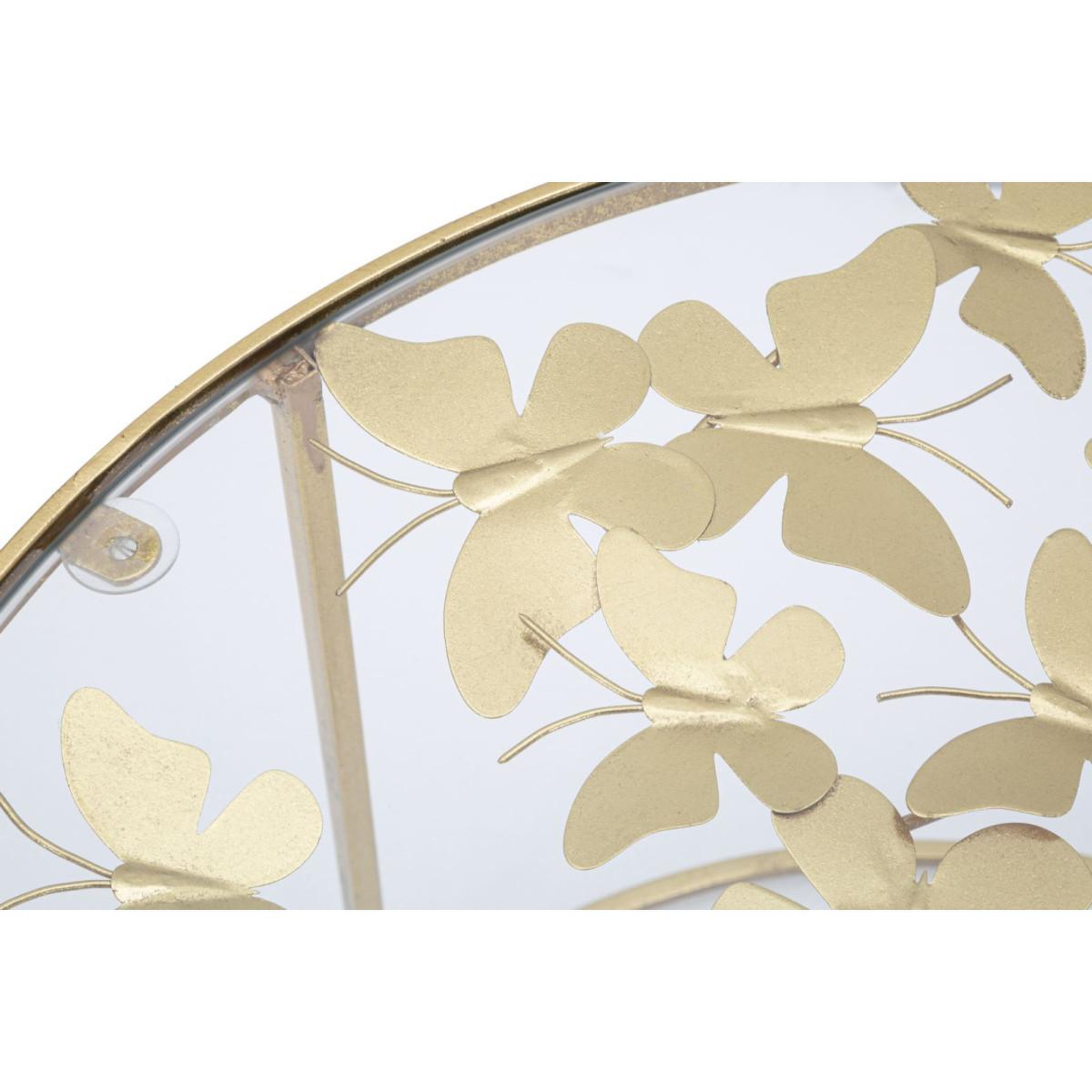 Voir la diapositive 2 : Paris Prix Table basse en verre  butterfly  60cm or