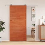 VIDAXL Porte de grange marron cire 100x208 cm bois massif de pin