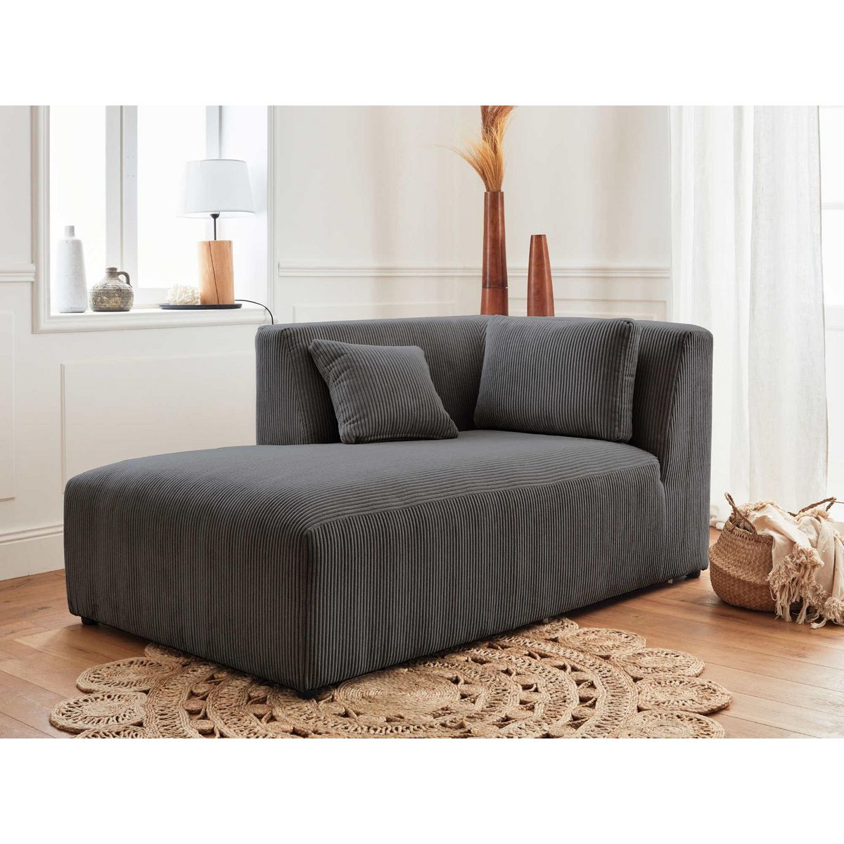 LISA DESIGN Victoire - canapé modulable d'angle gauche - 4 places - en velours côtelé