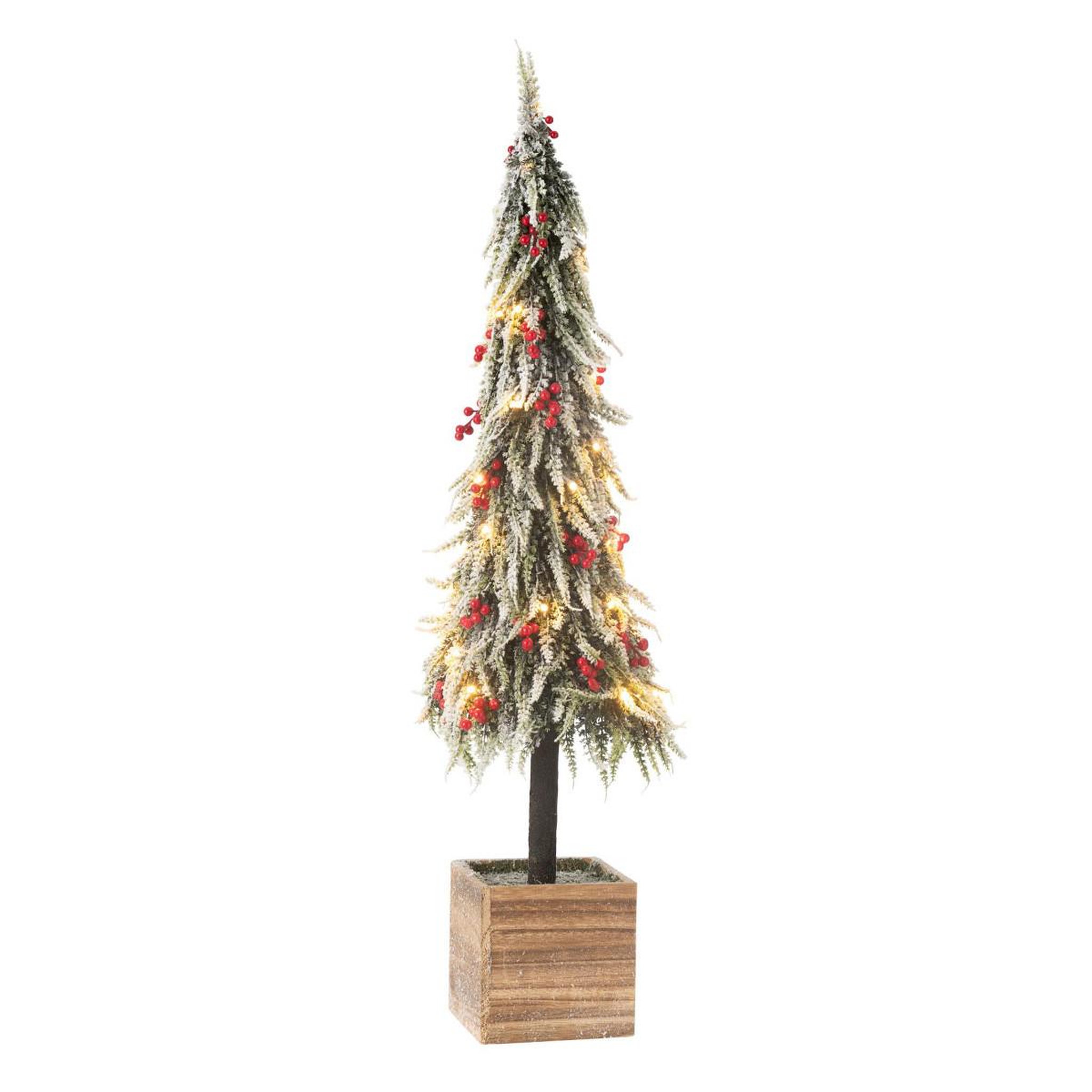 J-LINE Sapin de noël déco à led  bruno  95cm vert