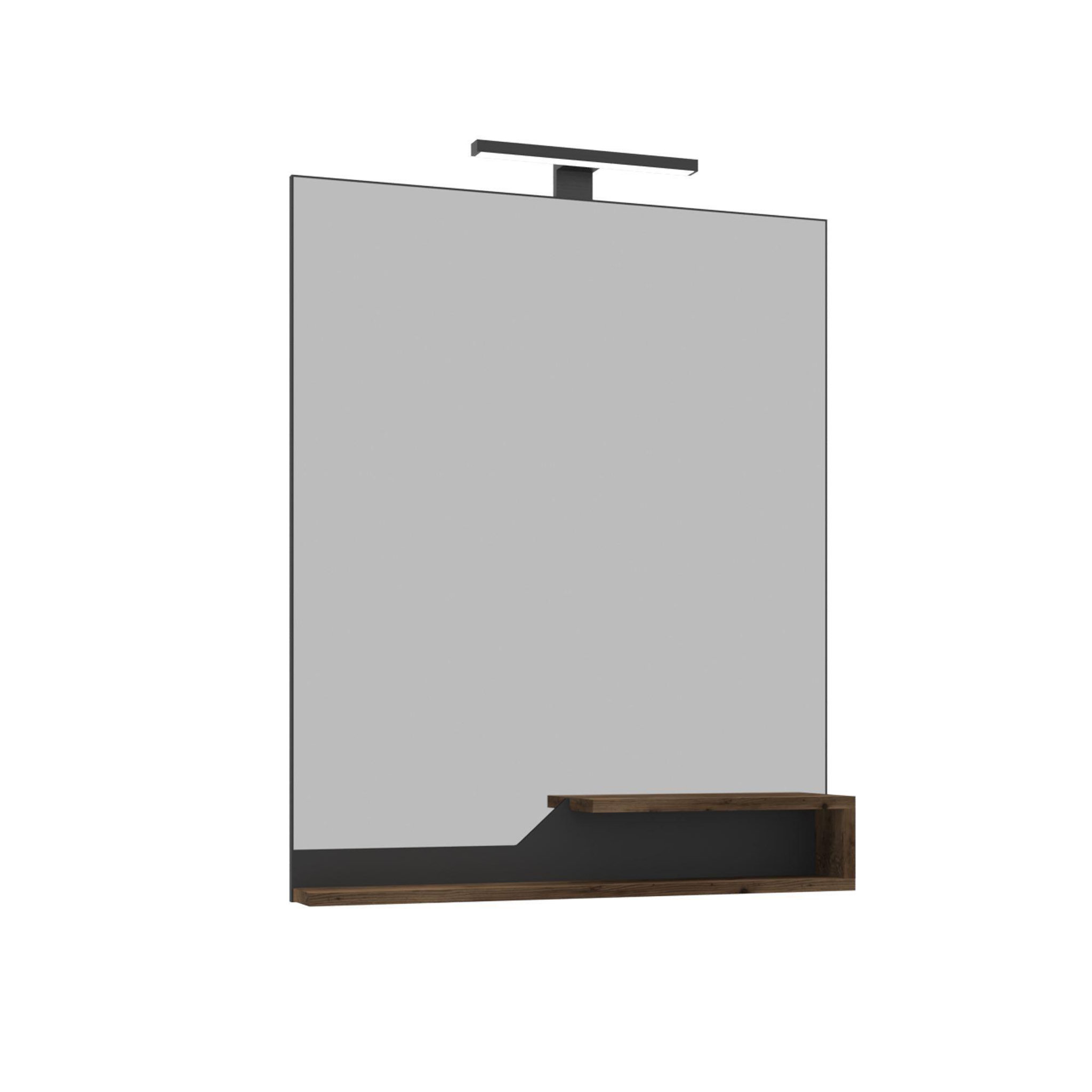 Habitat et Jardin Miroir Décoratif en Bois  Galia 80  - 60 x 14 x 100 cm - Dark Walnut