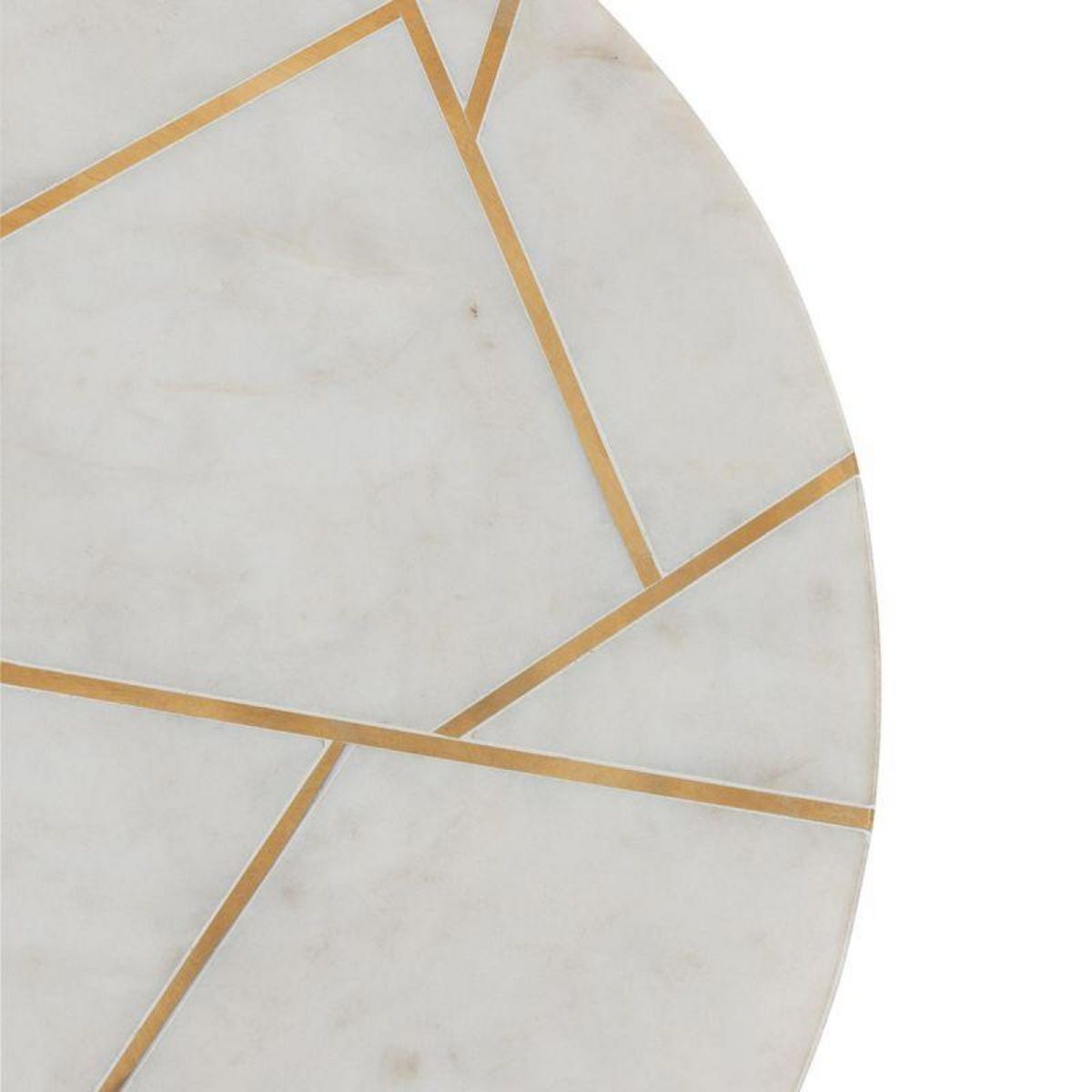 Paris Prix Lot de 2 Tables Gigognes  Lolita  56cm Or & Blanc