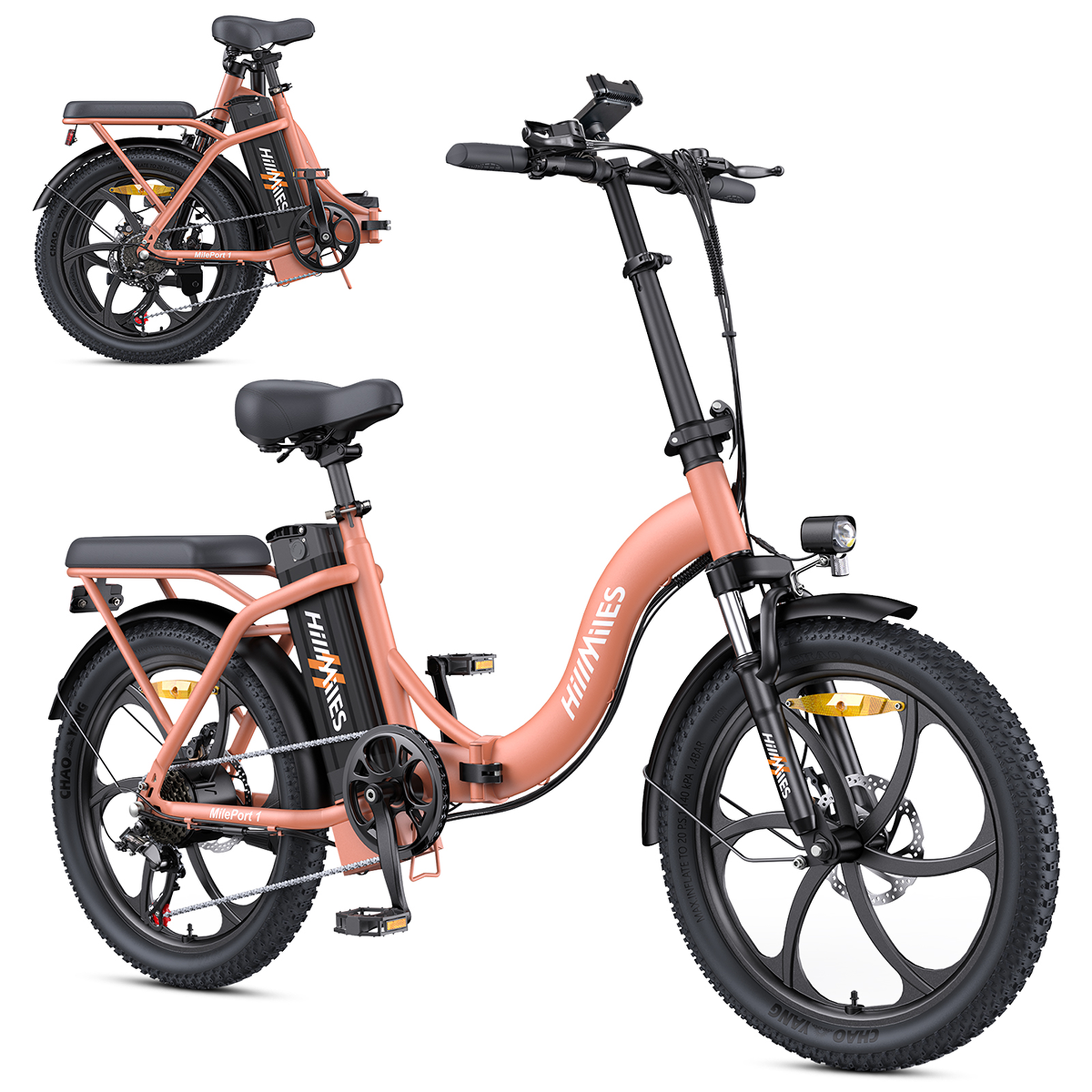 Voir la diapositive 1 : HILLMILES Vélo électrique pliable HillMiles MilePort1