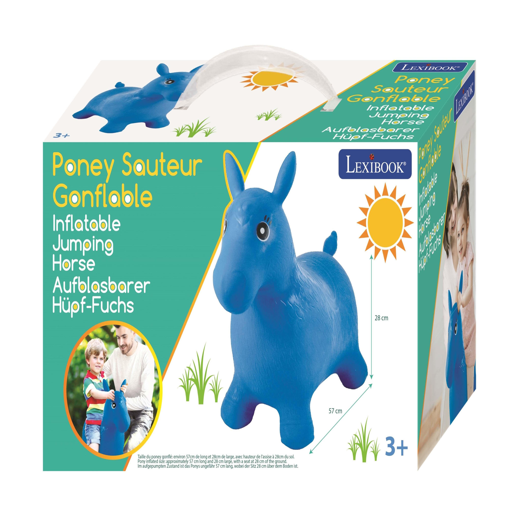Voir la diapositive 4 : Lexibook Poney Sauteur Gonflable Bleu