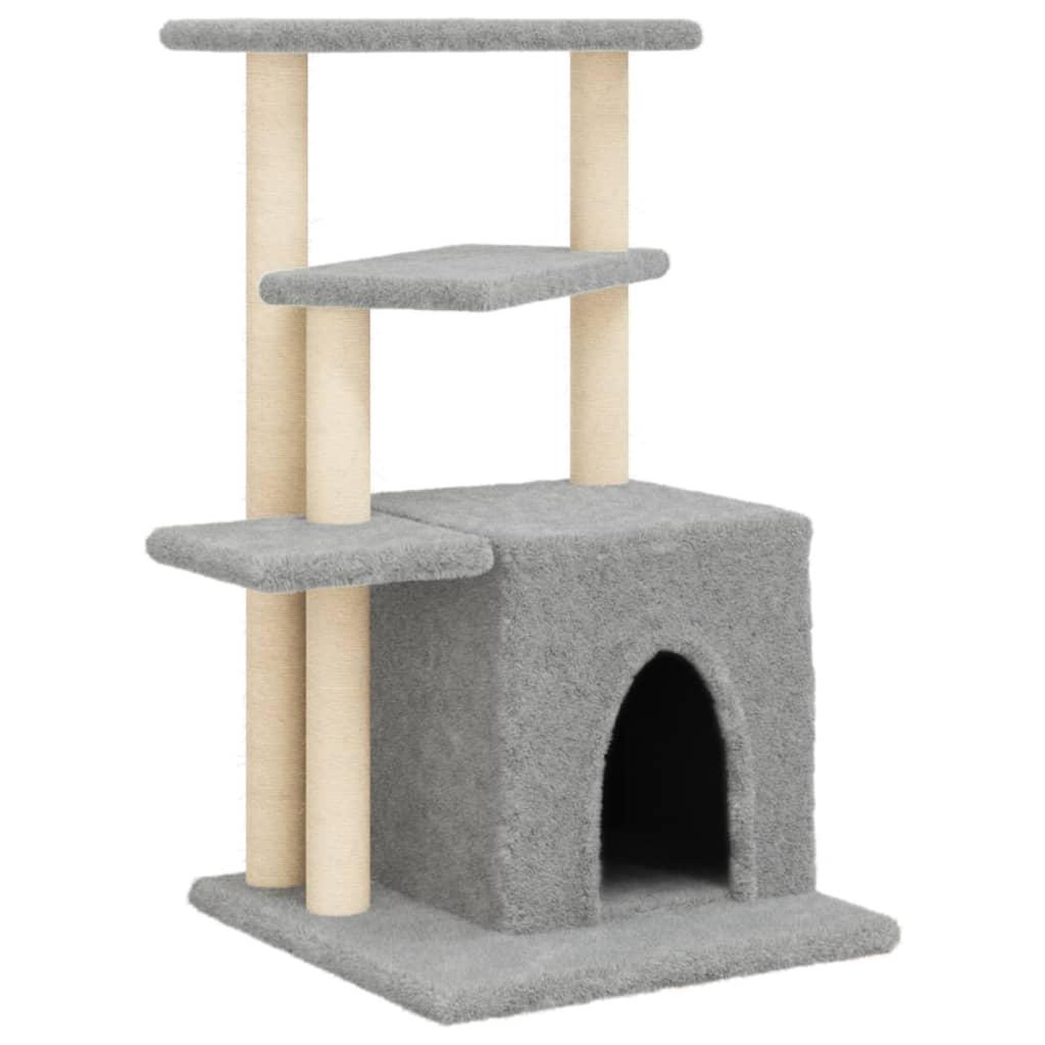 Voir la diapositive 2 : VIDAXL Arbre a chat avec griffoirs en sisal gris clair 83,5 cm