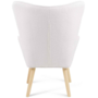 Voir la diapositive 4 : ID MARKET Fauteuil scandinave IVAR en tissu bouclette blanc