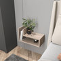 Voir la diapositive 5 : TOILINUX Table de chevet suspendue effet bois ISADORA - Marron