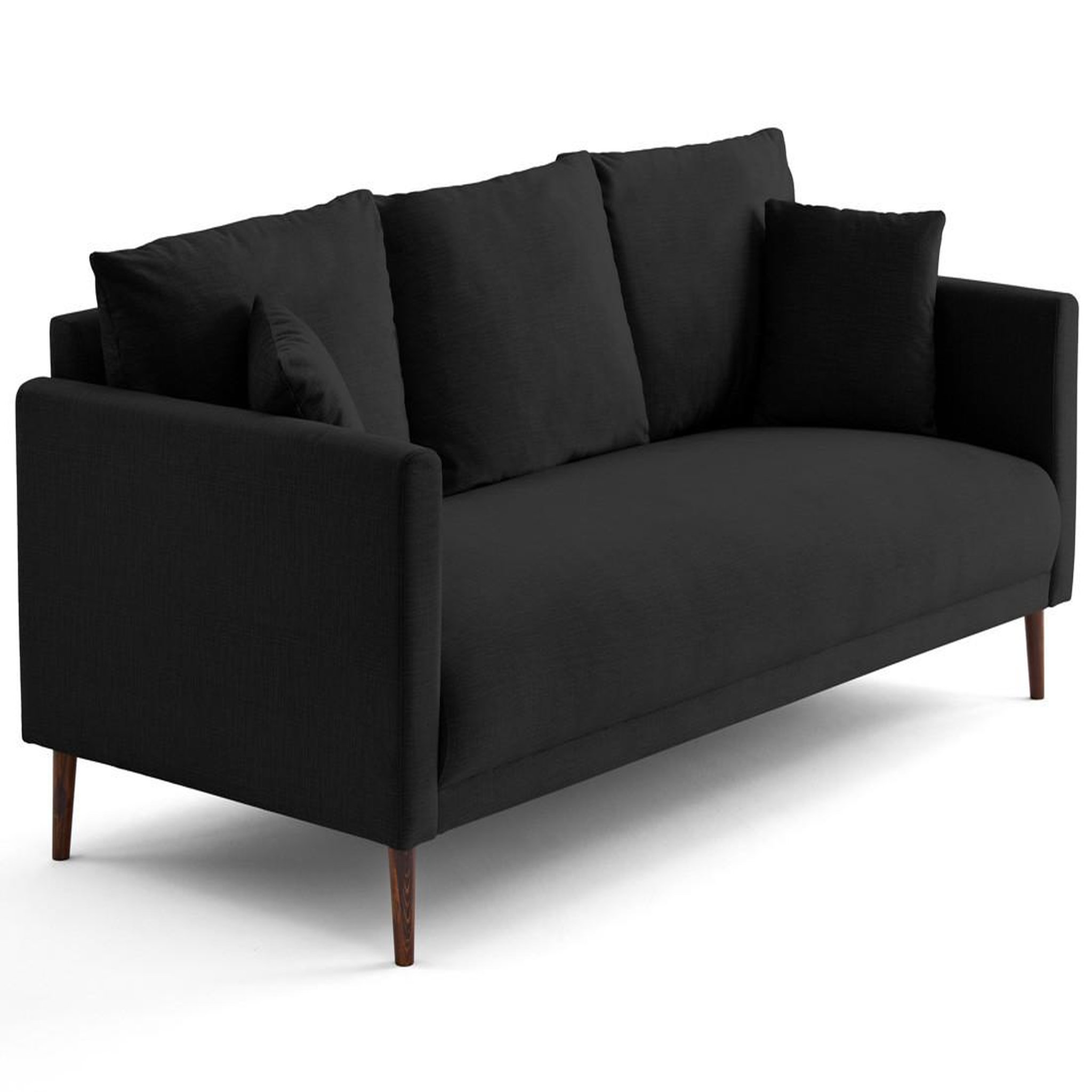 Voir la diapositive 4 : LISA DESIGN Ostrava - canapé droit 3 places en velours pieds en bois