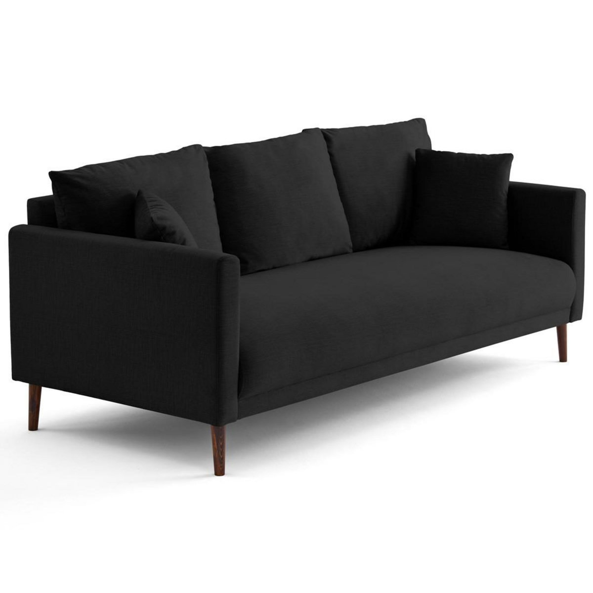 LISA DESIGN Ostrava - canapé droit 3 places en velours pieds en bois