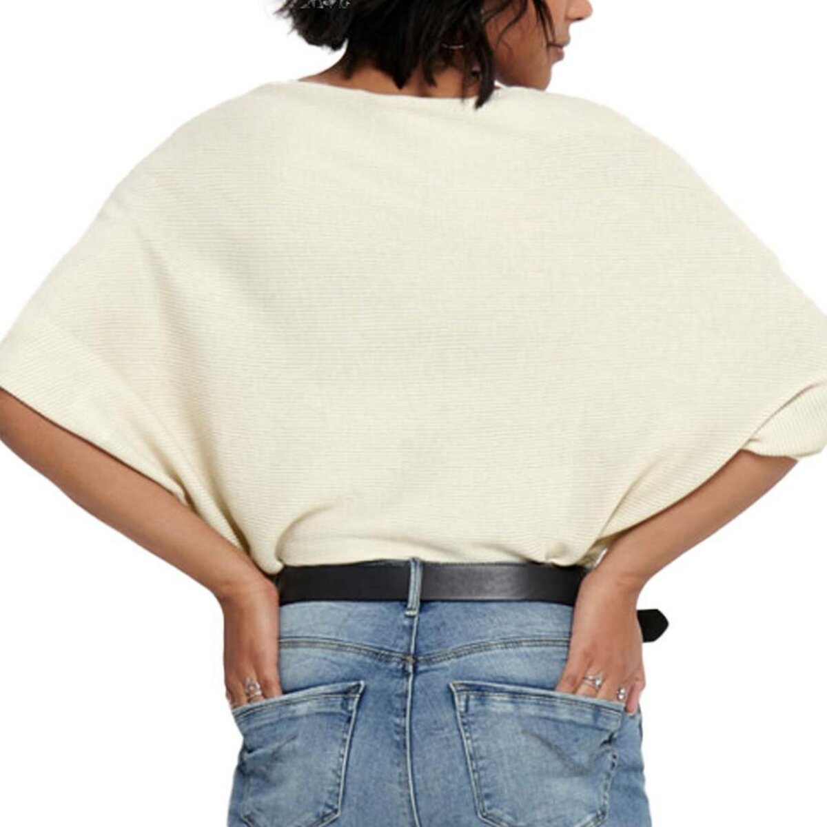 JACQUELINE DE YONG Pull écru Femme JDY Batsleeve