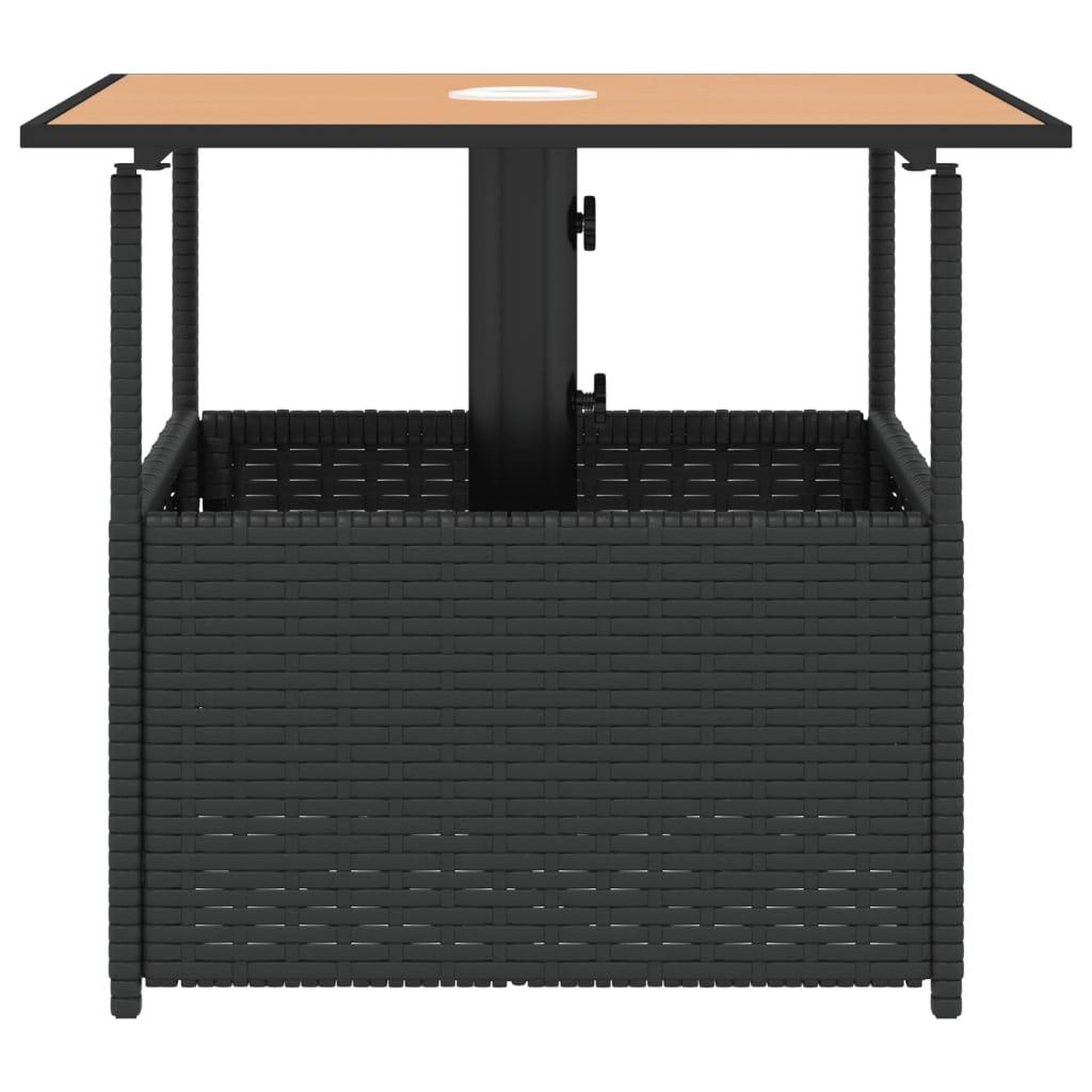 Voir la diapositive 5 : VIDAXL Table de jardin avec trou de parasol noir resine tressee