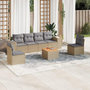 Voir la diapositive 1 : VIDAXL Salon de jardin avec coussins 7 pcs beige resine tressee