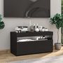 Voir la diapositive 3 : VIDAXL Meuble TV avec lumieres LED Noir 75x35x40 cm