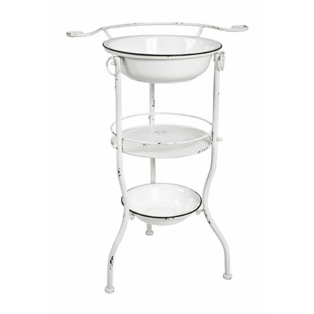 Paris Prix Étagère 3 Niveaux Vintage  Bassines  85cm Blanc