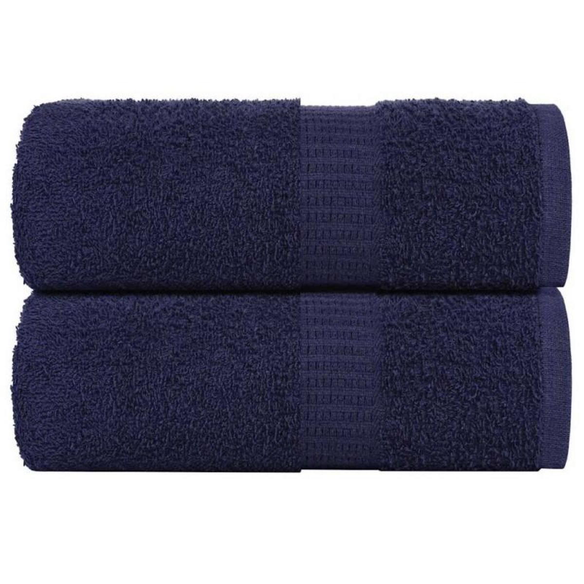 VIDAXL Serviettes de visage 2 pcs bleu marine 30x30 cm 100% coton