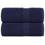 Voir la diapositive 1 : VIDAXL Serviettes de visage 2 pcs bleu marine 30x30 cm 100% coton
