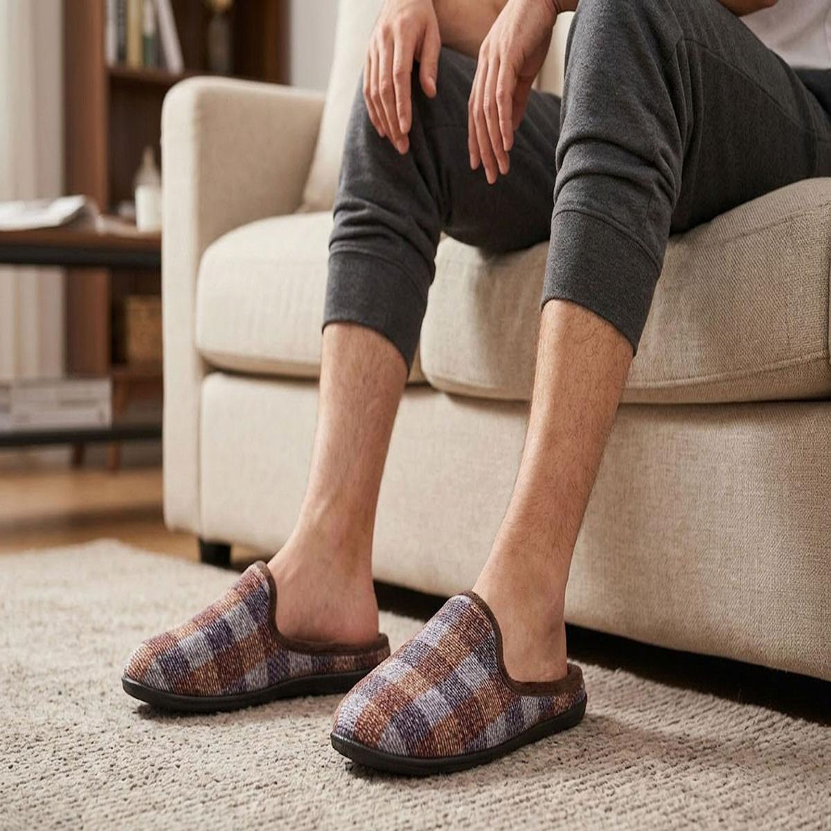 OZABI OZABI Pantoufles Homme Mule Chaudes Antiderapantes Confort