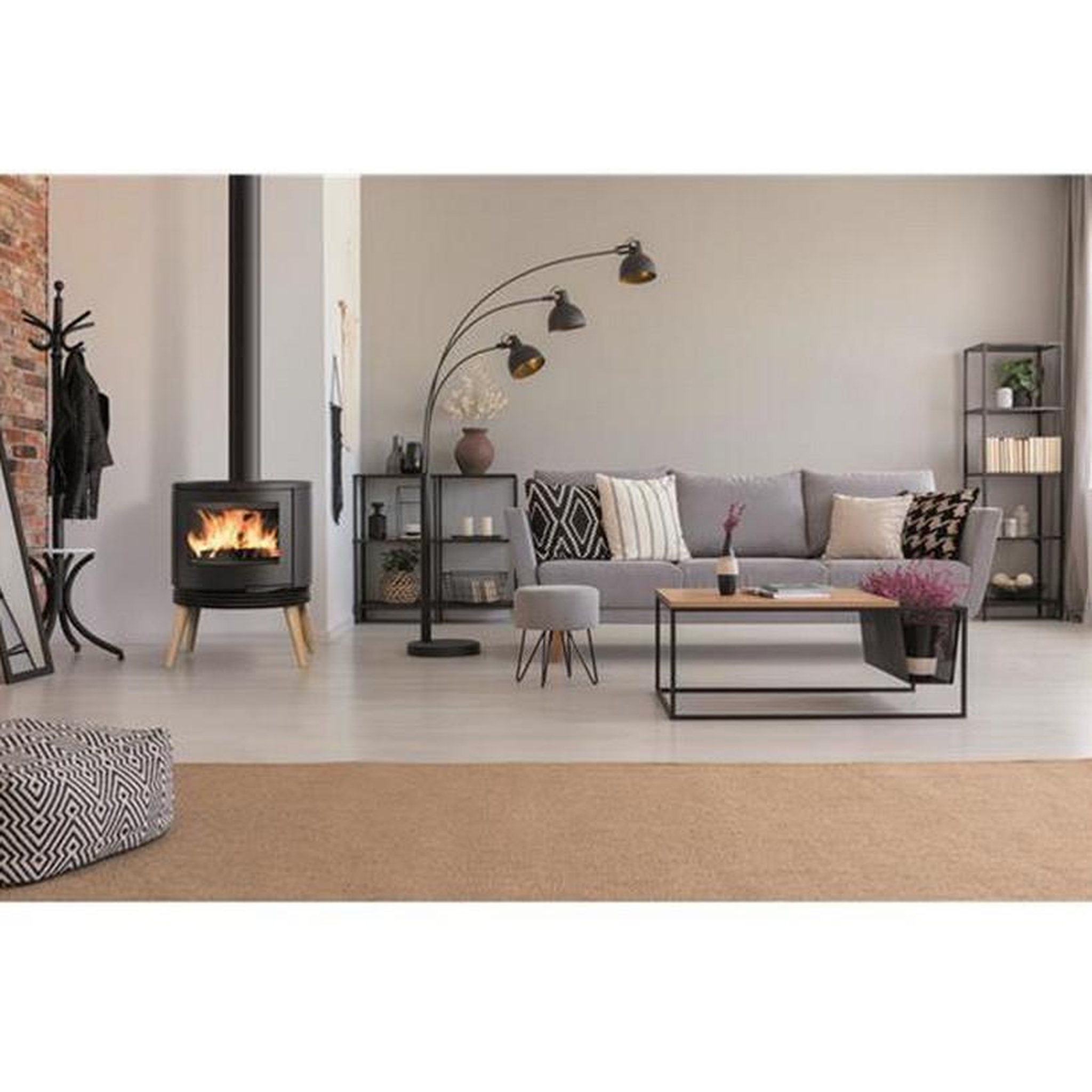 Voir la diapositive 3 : Supra Poêle à bois fonte 10kw noir - kyo