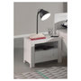 Voir la diapositive 5 : Vipack Ensemble de chambre Vipack ERIK : Lit simple, lit gigogne, chevet, bureau et armoire 2 portes en bois laqué blanc