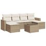 Voir la diapositive 2 : VIDAXL Salon de jardin avec coussins 7 pcs beige resine tressee