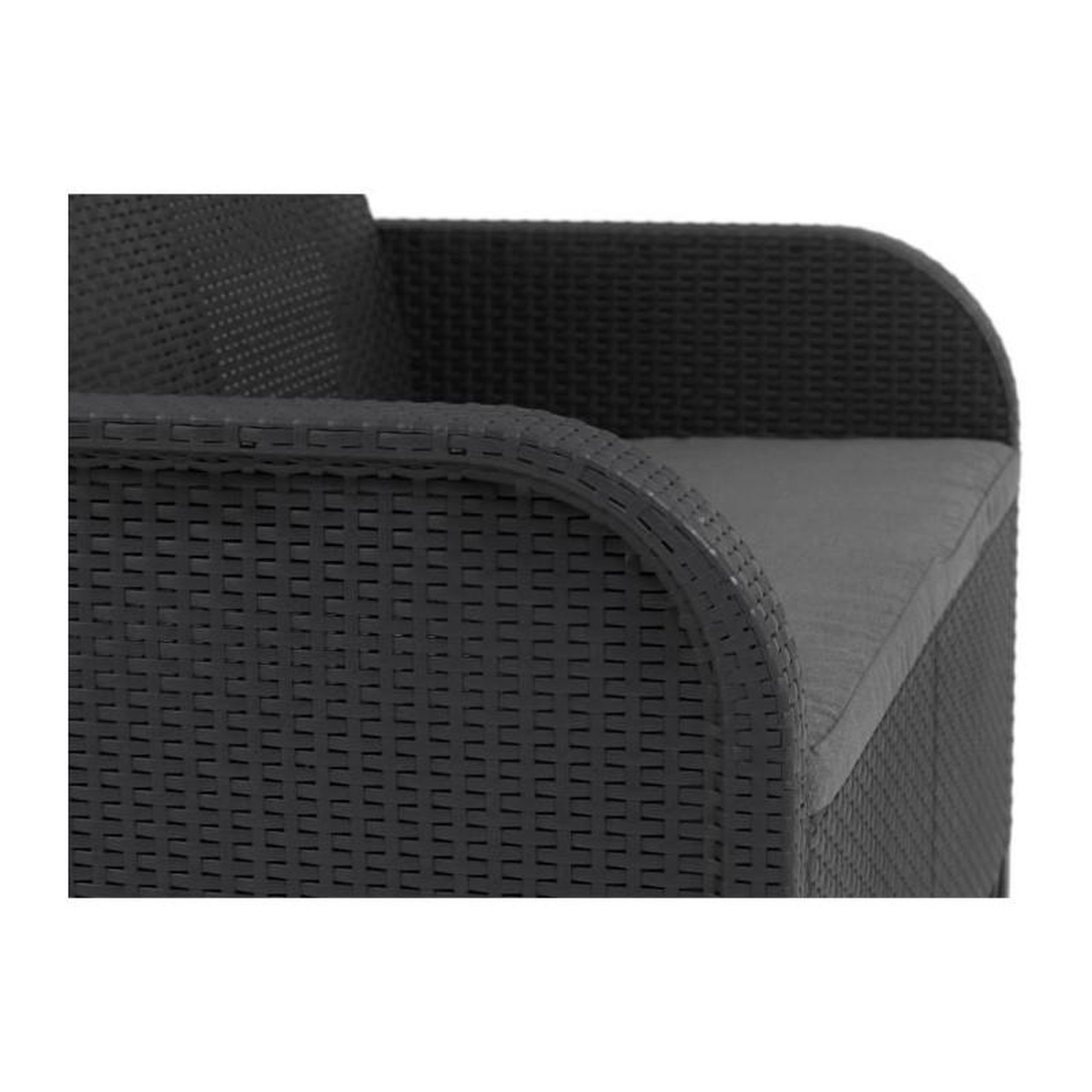 Voir la diapositive 4 : ALLIBERT by KETER Allibert by KETER - Sanremo - canape de jardin - en resine aspect rotin tresse - gris graphite