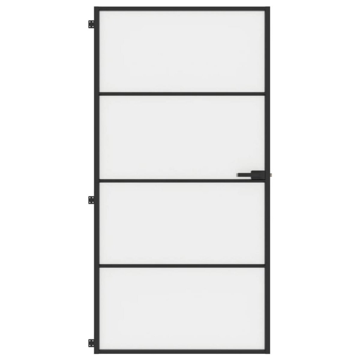 VIDAXL Porte interieure mince noir verre trempe aluminium