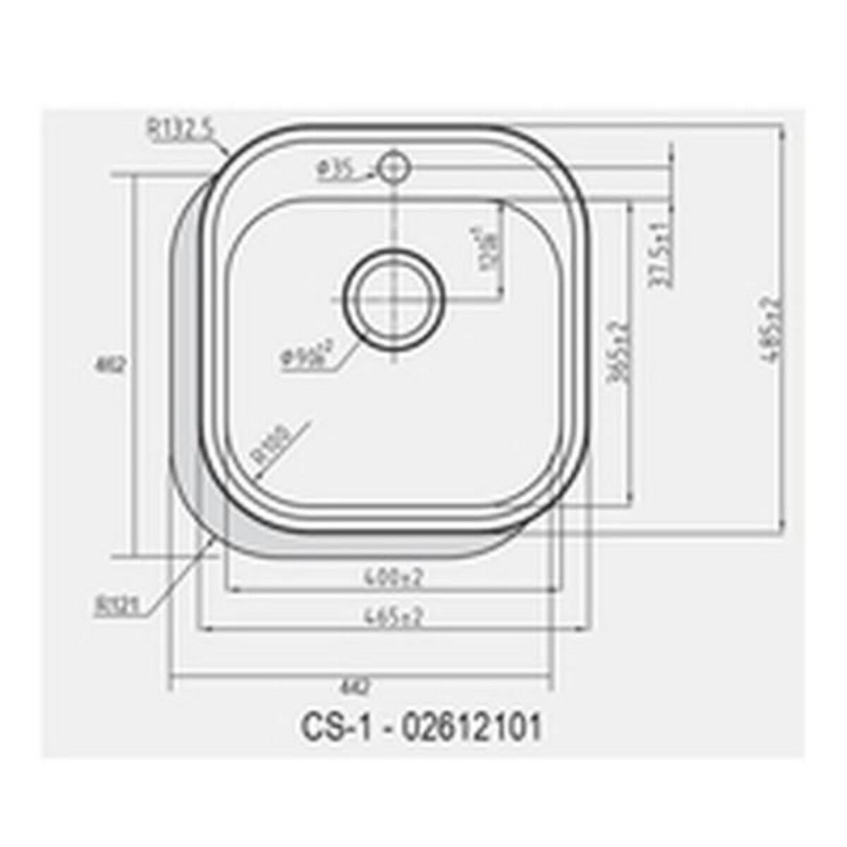MARKET24 Évier simple Cata CS-1 Argent