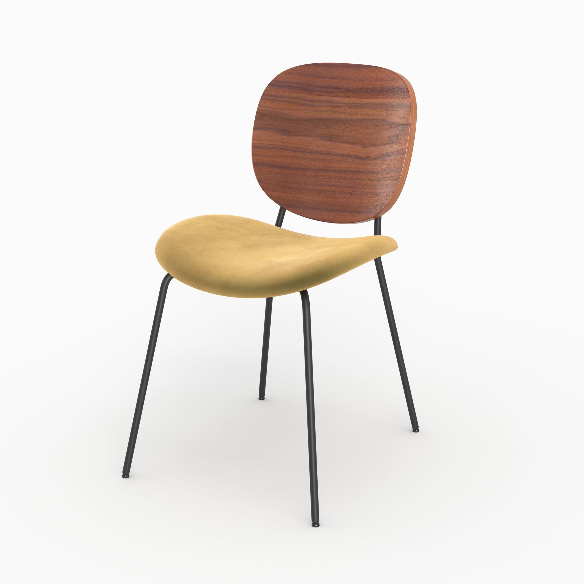 Voir la diapositive 5 : MAISON PAVANE Lot de 2 chaises en velours jaune moutarde-simone