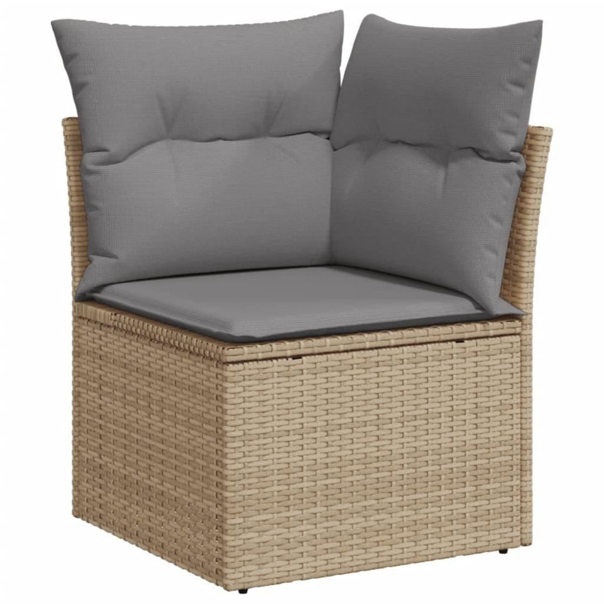 VIDAXL Salon de jardin avec coussins 7 pcs beige resine tressee