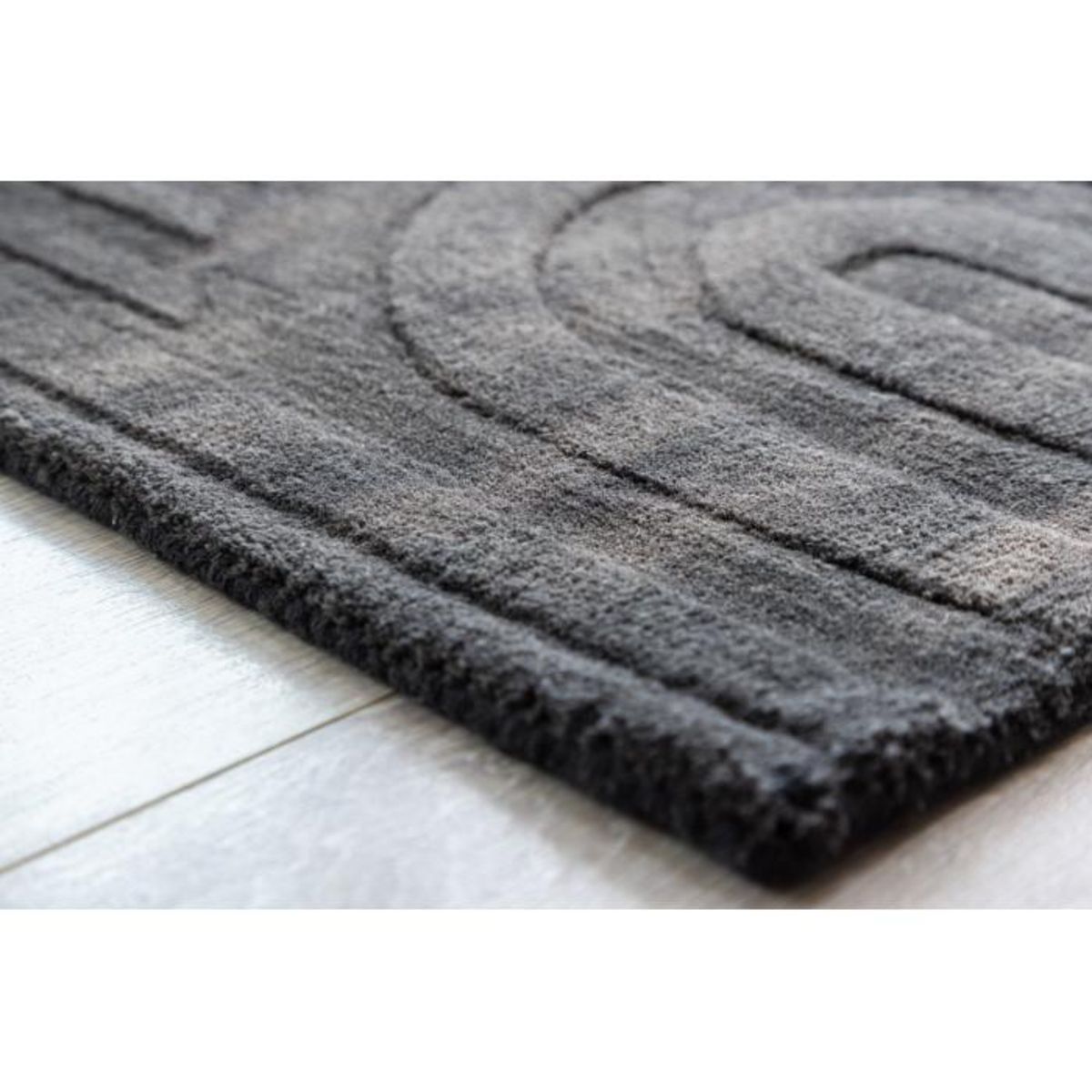 Paris Prix Tapis Déco  Nora  50x80cm Gris Foncé